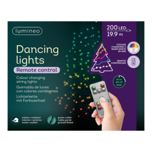 GUIRNALDA LED DANZANTE CON MANDO 24,9m 200 LEDS IP44