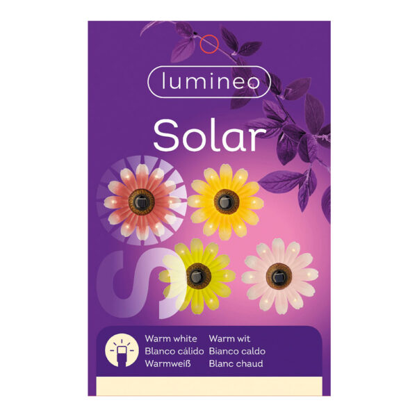 LUZ SOLAR METALICA CON FORMA DE FLOR Ø14x4cm COLORES SURTIDOS - Imagen 5