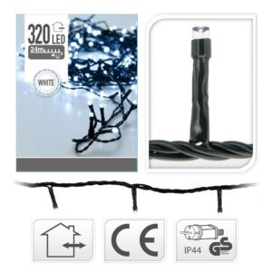 GUIRNALDA FIJA 320 LEDS BLANCO FRIO 220V 27m IP44