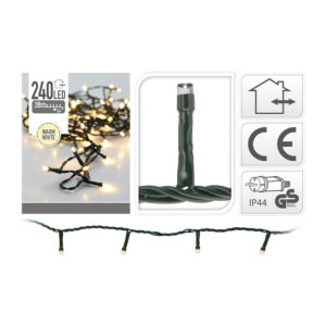GUIRNALDA FIJA 240 LEDS BLANCO CALIDO 220V 21m IP44