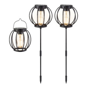 SET 3 LUCES SOLARES DE JARDÍN Ø13x43cm 3lm