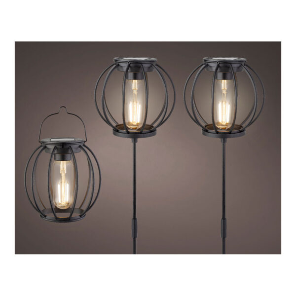 SET 3 LUCES SOLARES DE JARDÍN Ø13x43cm 3lm - Imagen 2