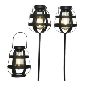 SET 3 LUCES SOLARES DE JARDÍN VINTAGE LUMINEO