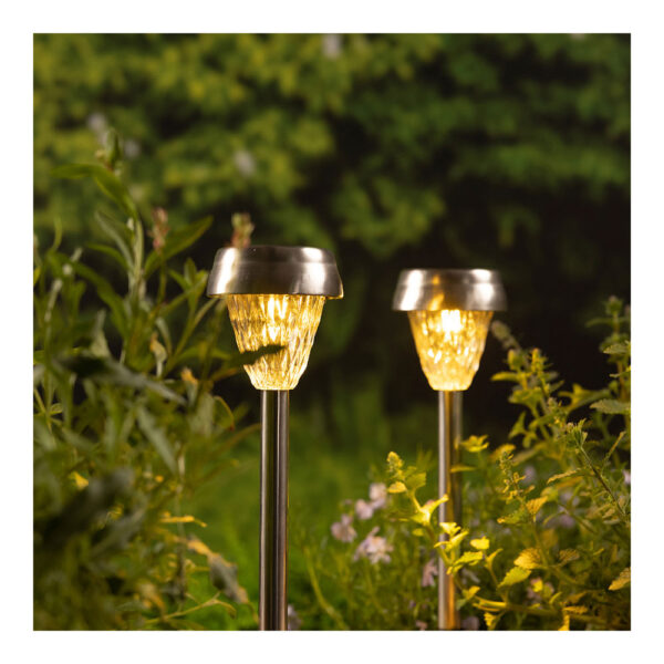 SET 4 BALIZAS INOX LUZ CALIDA 24x8cm LUMINEO - Imagen 2