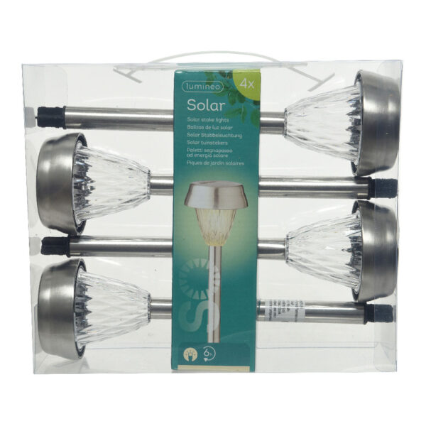 SET 4 BALIZAS INOX LUZ CALIDA 24x8cm LUMINEO - Imagen 3