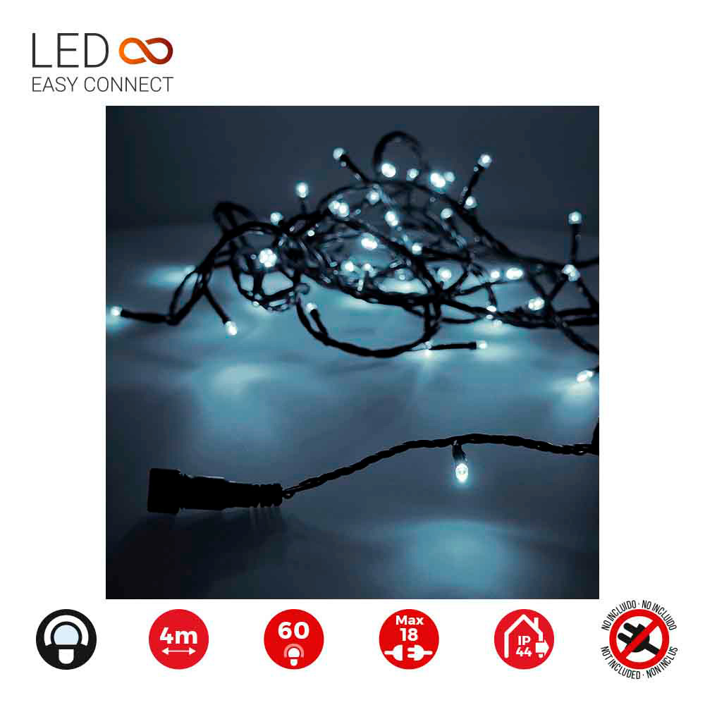GUIRNALDA EASY-CONNECT 4m 60 LEDS BLANCO FRIO IP44 30V (IP44 INTERIOR-EXTERIOR) TOTAL 1,08W