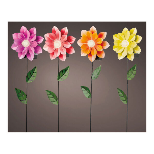 BALIZA SOLAR FORMA DE FLOR COLORES SURTIDOS 11x6x49,5cm LUMINEO - Imagen 3