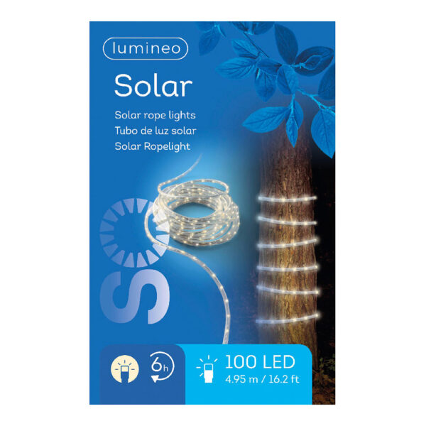 TUBO LUMINOSO SOLAR 4,95m 100 LEDS LUZ CÁLIDA LUMINEO - Imagen 2