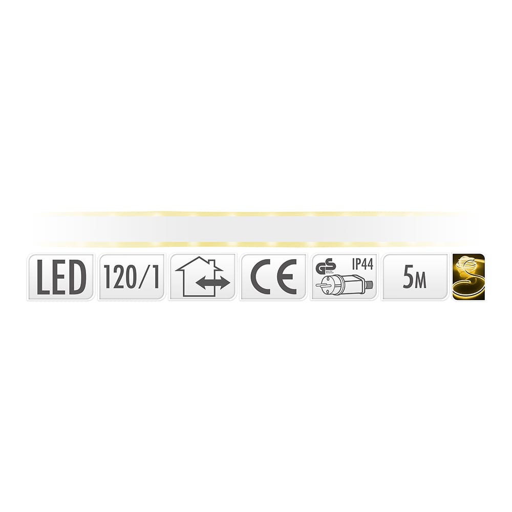 KIT TUBO LED NEON 5m 600 LEDS BLANCO CALIDO 220-240V