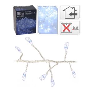 GUIRNALDA A PILAS TIPO ESPINO FIJA 100 LEDS BLANCO FRIO 1,5m