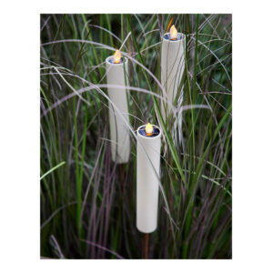 VELA SOLAR EFECTO LLAMA Ø4x90cm BLANCA LUMINEO