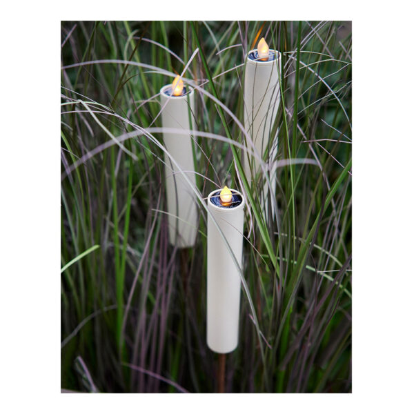 VELA SOLAR EFECTO LLAMA Ø4x90cm BLANCA LUMINEO