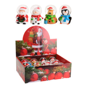 BOLA DE CRISTAL CON AGUA MOTIVOS SURTIDOS 4x4,5x7cm