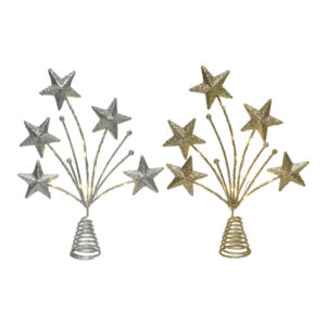 ADORNO PARA COPA ÁRBOL DE NAVIDAD ESTRELLA 5x21x31cm 12 LEDS COLORES SURTIDOS