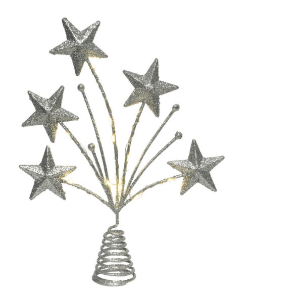 ADORNO PARA COPA ÁRBOL DE NAVIDAD ESTRELLA 5x21x31cm 12 LEDS COLORES SURTIDOS - Imagen 2
