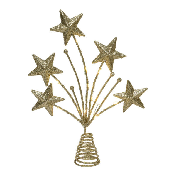 ADORNO PARA COPA ÁRBOL DE NAVIDAD ESTRELLA 5x21x31cm 12 LEDS COLORES SURTIDOS - Imagen 3