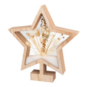 ESTRELLA DE MADERA CON MICROLEDS 4x26x28cm 25 LEDS