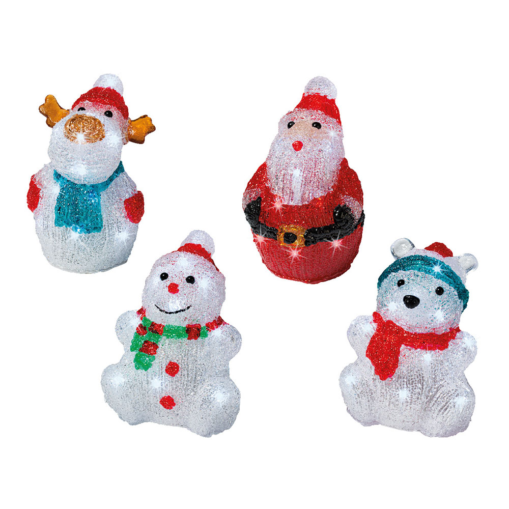 FIGURA ACRILICAS LED PARA INTERIOR 13x10x16cm 16 LEDS MODELOS SURTIDOS