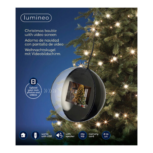 ADORNO DE NAVIDAD CON PANTALLA DE VIDEO Ø15cm - Imagen 2
