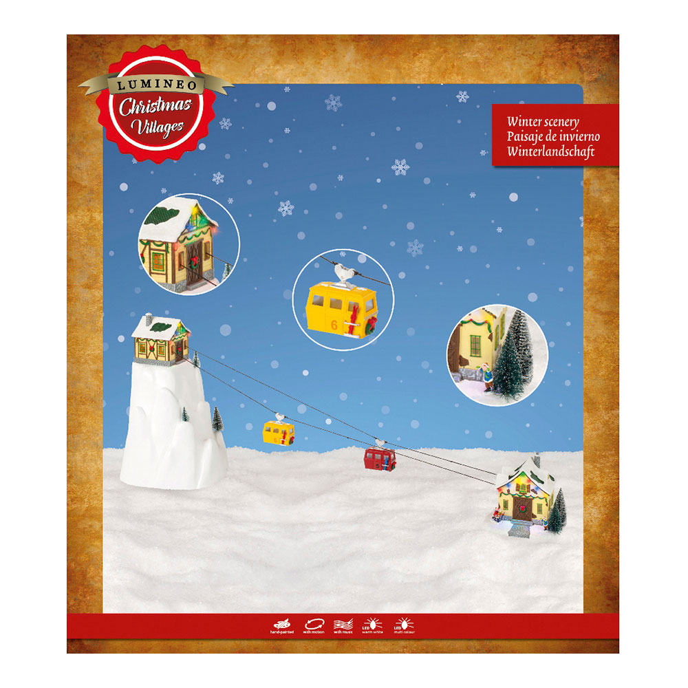 ESCENA NAVIDEÑA AVENTURAS EN LA NIEVE 31,5x32,5x53cm 16 LEDS - Imagen 2