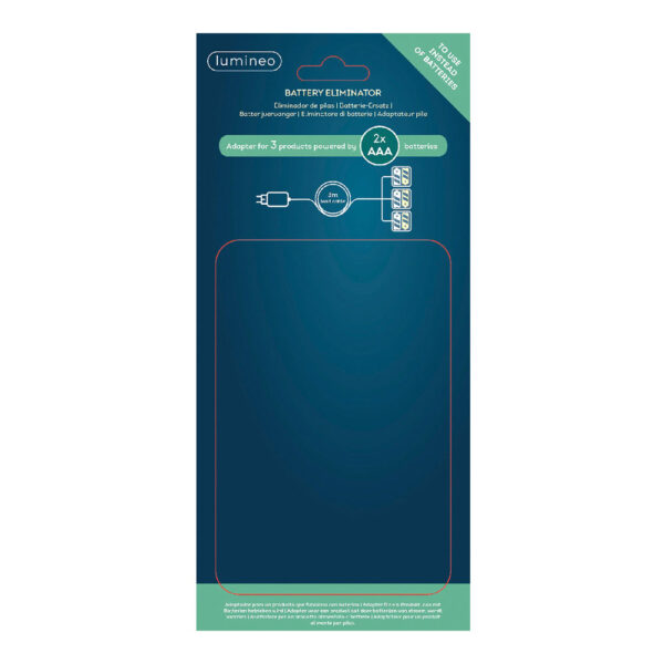 ELIMINADOR DE PILAS 3V PARA INTERIOR DE PRODUCTOS CON 2xAAA PARA CONECTAR 3 PRODUCTOS