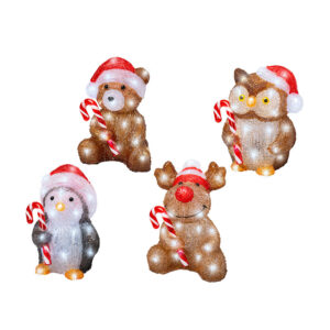 MUÑECOS NAVIDEÑOS CON LED PARA EXTERIOR A PILAS MODELOS SURTIDOS 491338