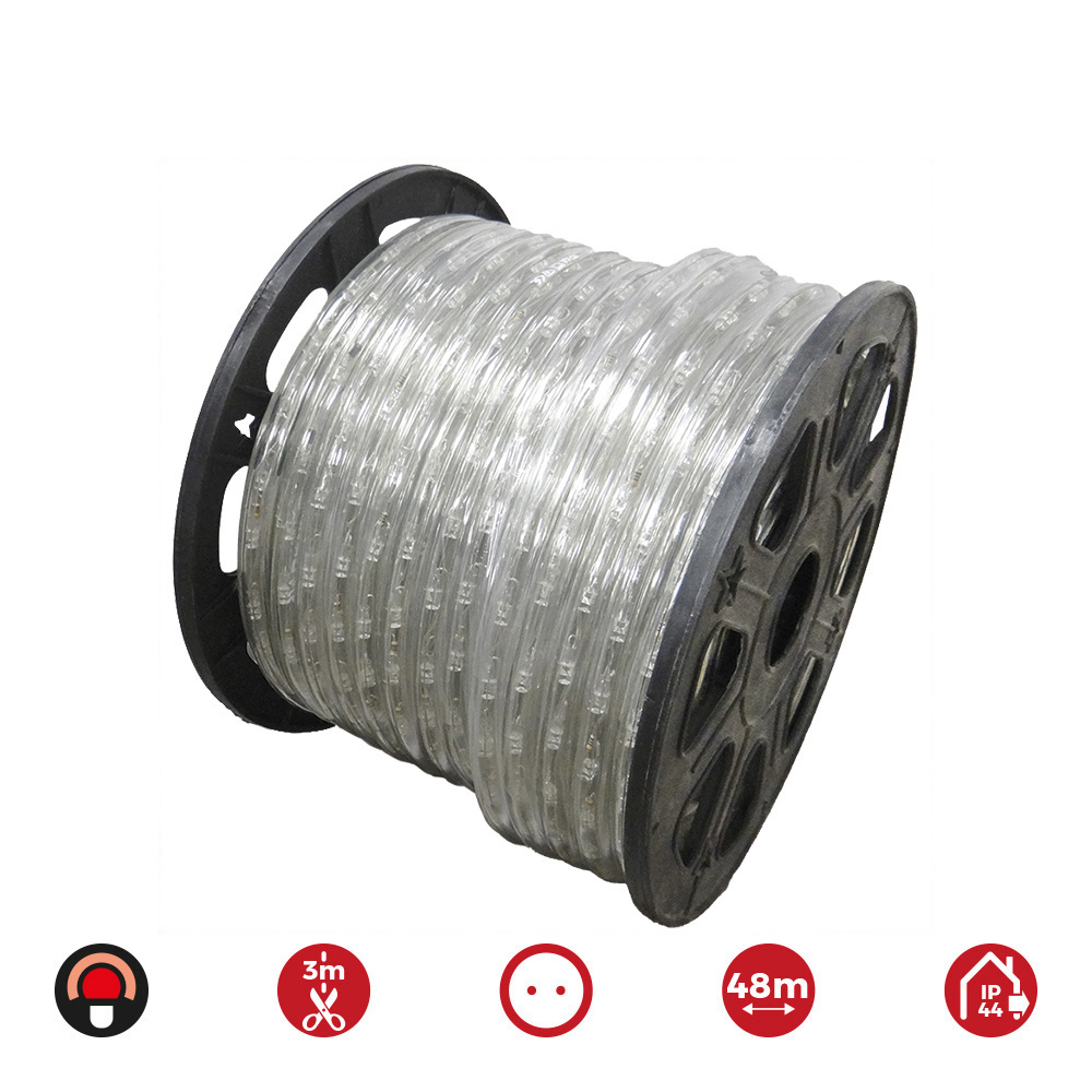 TUBO FLEXILED LED 48m. 2 VIAS MULTIFUNCION 36 LEDS/m ROJO (IP44 INTERIOR-EXTERIOR) EDM 48m