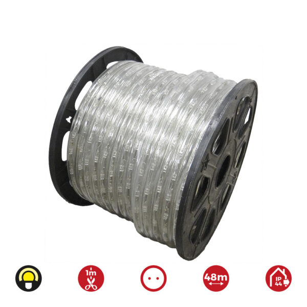 TUBO FLEXILED 2 VIAS FIJO 48m. 30LEDS/m AMARILLO