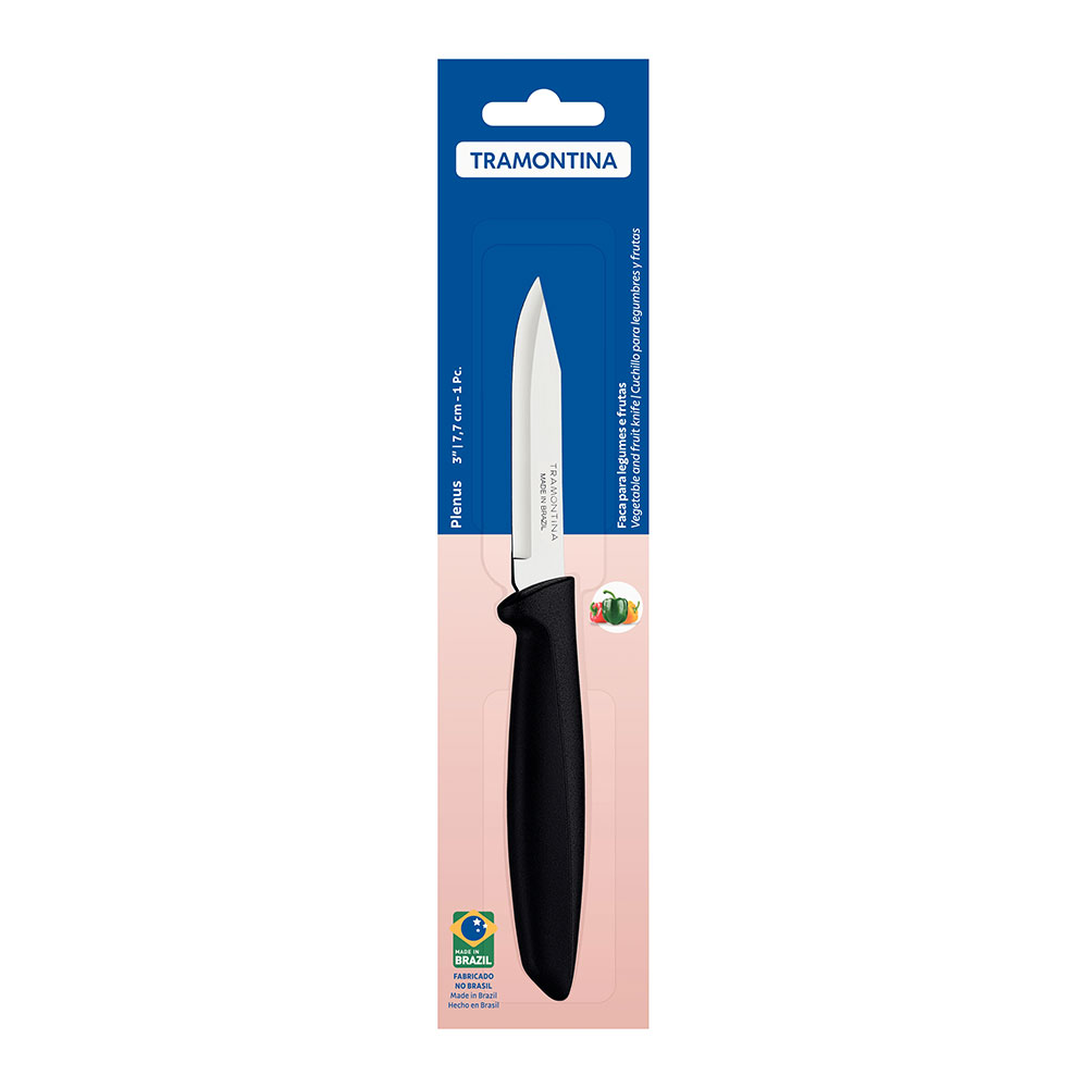 CUCHILLO PARA LEGUMBRES Y FRUTAS 3" PLENUS NEGRO TRAMONTINA