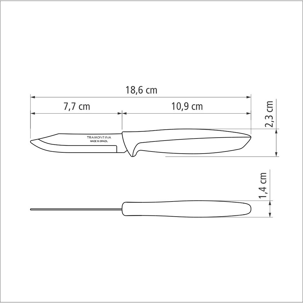 CUCHILLO PARA LEGUMBRES Y FRUTAS 3" PLENUS NEGRO TRAMONTINA - Imagen 2