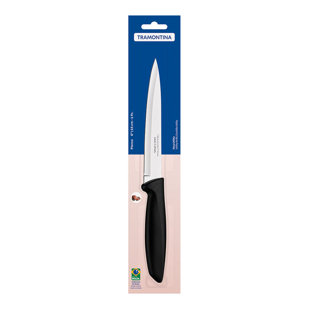 CUCHILLO UTILIY 6" PLENUS NEGRO TRAMONTINA
