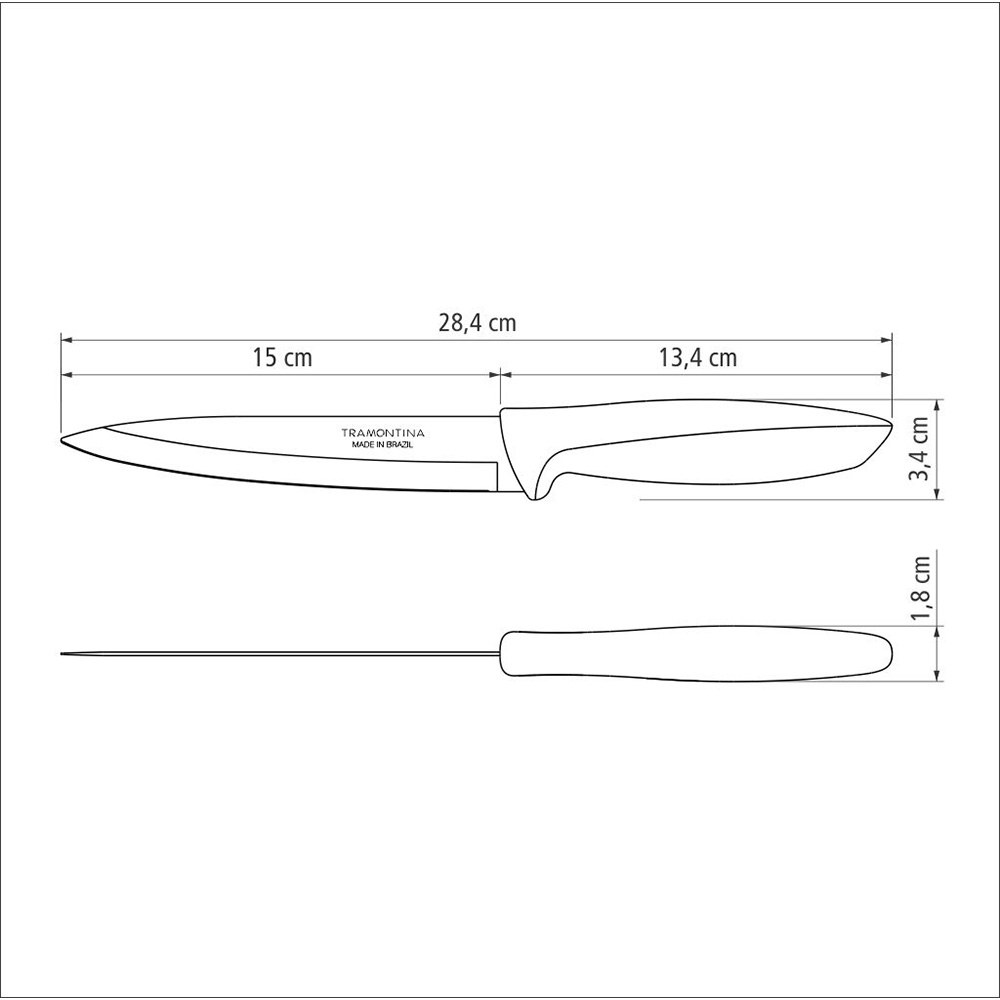 CUCHILLO UTILIY 6" PLENUS NEGRO TRAMONTINA - Imagen 3