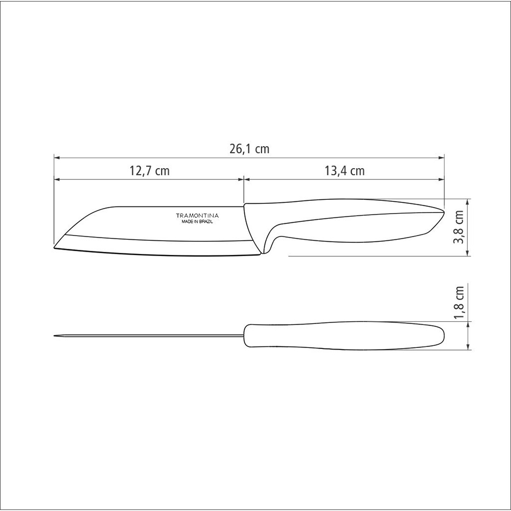 CUCHILLO SANTOUKU 5" PLENUS NEGRO 12,7cm TRAMONTINA - Imagen 2