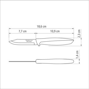 CUCHILLO PARA LEGUMBRES Y FRUTAS 3" PLENUS NEGRO 7,62cm TRAMONTINA