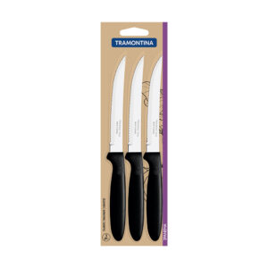 JUEGO DE CUCHILLOS PARA CARNE 3 PIEZAS IPANEMA NEGRO 21,3cm TRAMONTINA