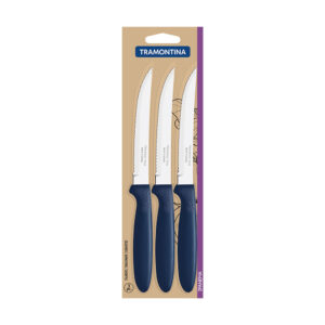 JUEGO DE CUCHILLOS PARA ASADO 3 PIEZAS IPANEMA AZUL 21,3cm TRAMONTINA