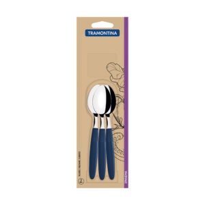 JUEGO DE CUCHARAS PARA TÉ 3 PIEZAS IPANEMA AZUL 13,9cm TRAMONTINA