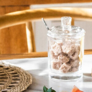 AZUCARERO CON CUCHARA DE CRISTAL Ø7x11cm MS21523 ANDREA HOUSE