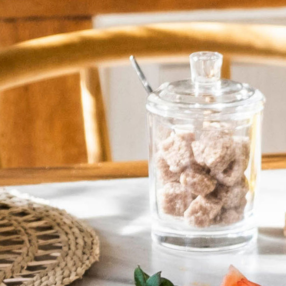 AZUCARERO CON CUCHARA DE CRISTAL Ø7x11cm MS21523 ANDREA HOUSE