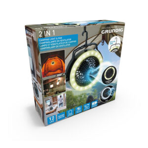 LUZ Y VENTILADOR PARA ACAMPAR Ø19,5 x 6,3 cm GRUNDIG