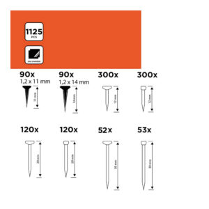 SURTIDO DE CLAVOS 1125 PIEZAS BLACK+DECKER