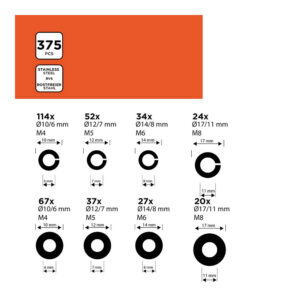 SURTIDO DE ARANDELAS PLANAS Y DE SEGURIDAD BLACK+DECKER