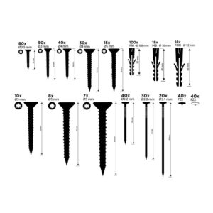 SURTIDO DE TORNILLOS/TACOS/CLAVOS 560 PIEZAS BLACK+DECKER