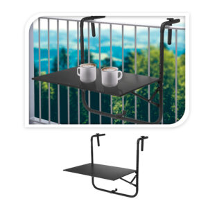 MESA PLEGABLE PARA BALCON COLOR: GRIS OSCURO 60x43cm