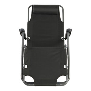 TUMBONA METALICA PLEGABLE 2 EN 1 178x60x95cm COLOR NEGRO