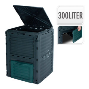 CAJA DE COMPOSTAGE 300 L COLOR NEGRO 61x61x83cm