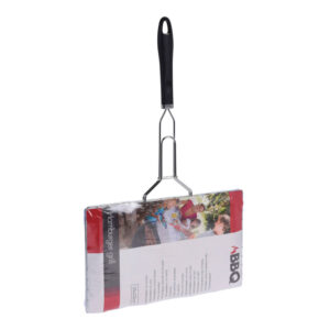PARRILLA PARA BARBACOA CROMADA CON ASA DE POLIPROPILENO 35x22cm