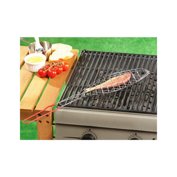 PARRILLA PARA PESCADO INOXIDABLE 13x41cm BBQ