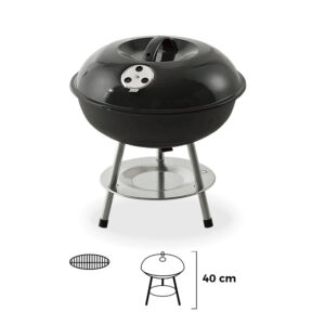 BARBACOA NEGRA DE CARBÓN Ø35,5x40cm CON 3 PATAS.