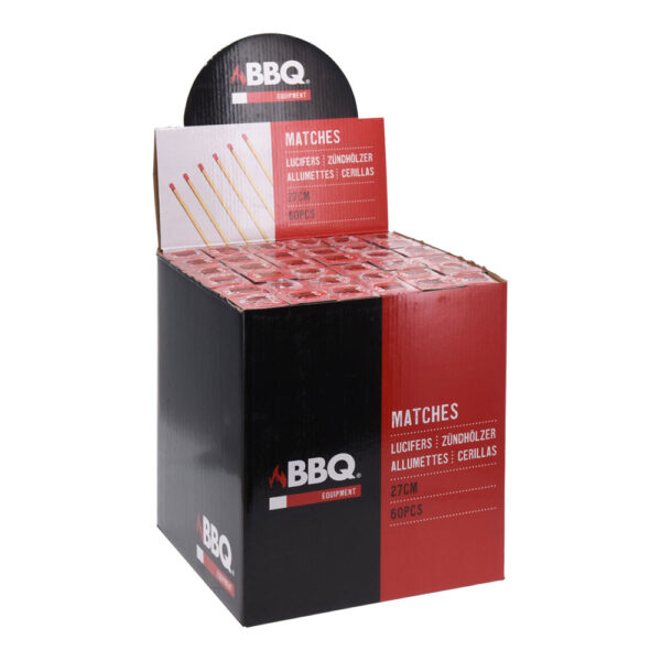 CAJA DE 60 CERILLAS LARGAS XL 27cm BBQ - Imagen 2